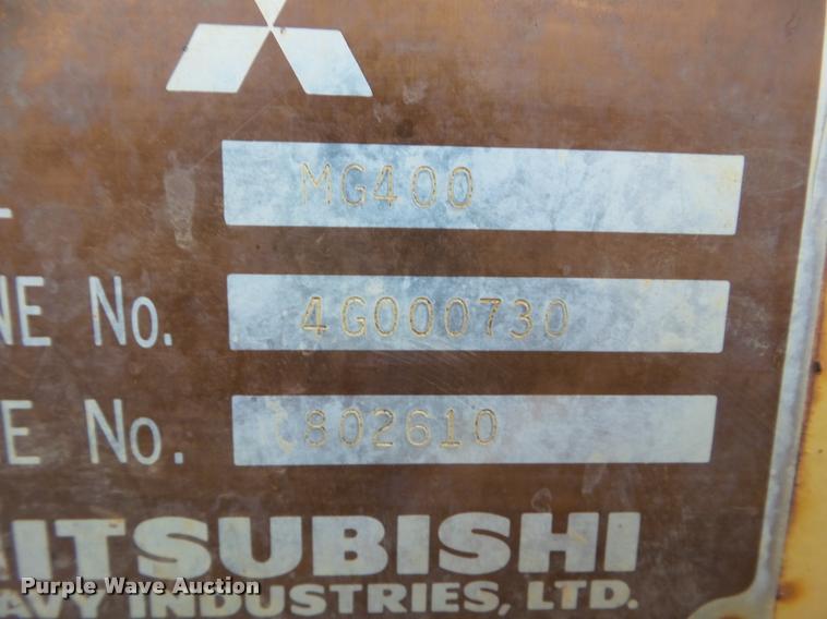 image for item DA5194 1987 Mitsubishi MG400 motor grader