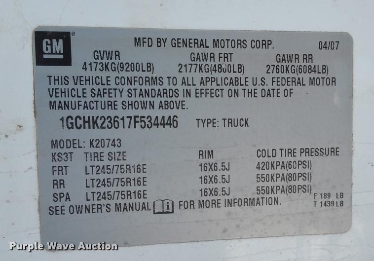 image for item DA5783 2007 Chevrolet Silverado 2500HD Crew Cab pickup truck