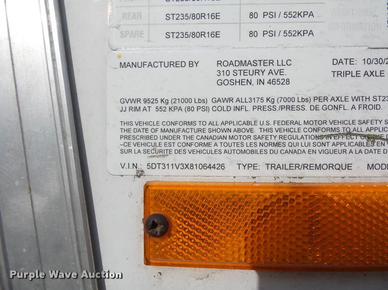 image for item DA5817 2008 Roadmaster RMWAG8548TT enclosed cargo trailer