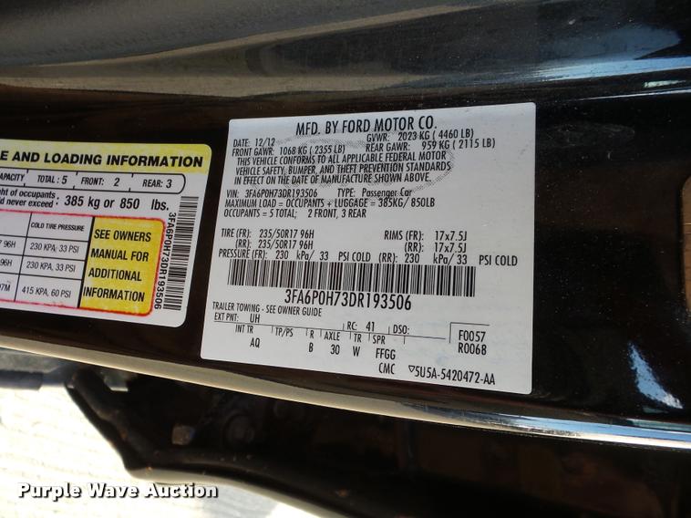 image for item DA5822 2013 Ford Fusion