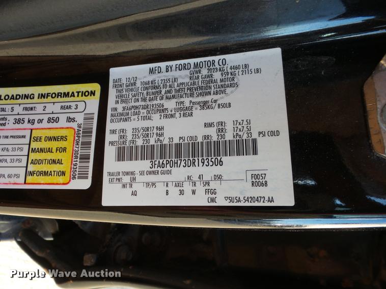 image for item DA5822 2013 Ford Fusion
