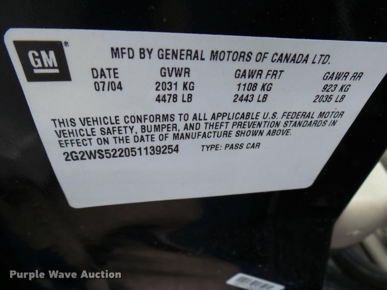 image for item DG9523 2005 Pontiac Grand Prix