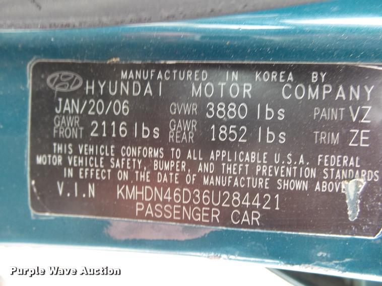 image for item K1003 2006 Hyundai Elantra