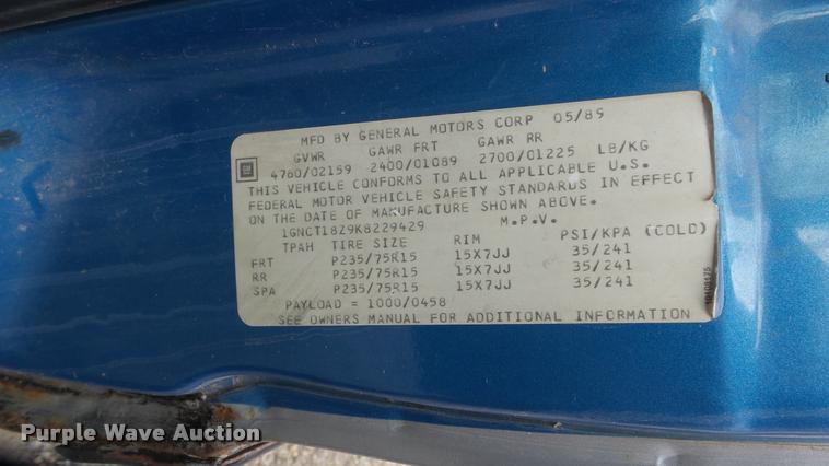 image for item K8061 1989 Chevrolet S10 Blazer SUV