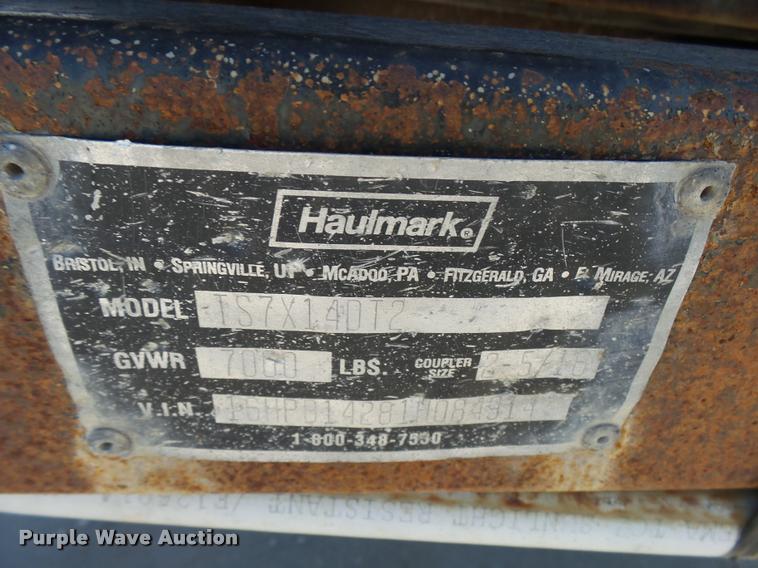 image for item AV9777 2001 Haulmark TS7X14DT2 enclosed cargo trailer
