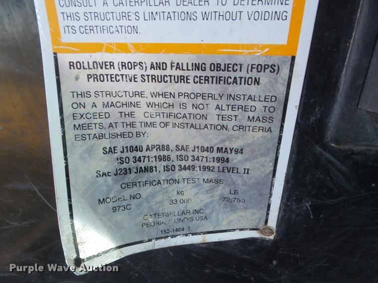 image for item DA5152 2001 Caterpillar 973C track loader