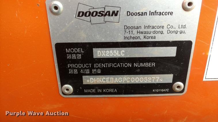 image for item DB0808 2012 Doosan DX255LC excavator