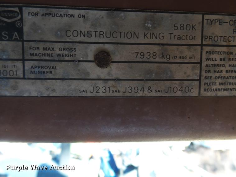 image for item K3410 1987 Case 580K backhoe