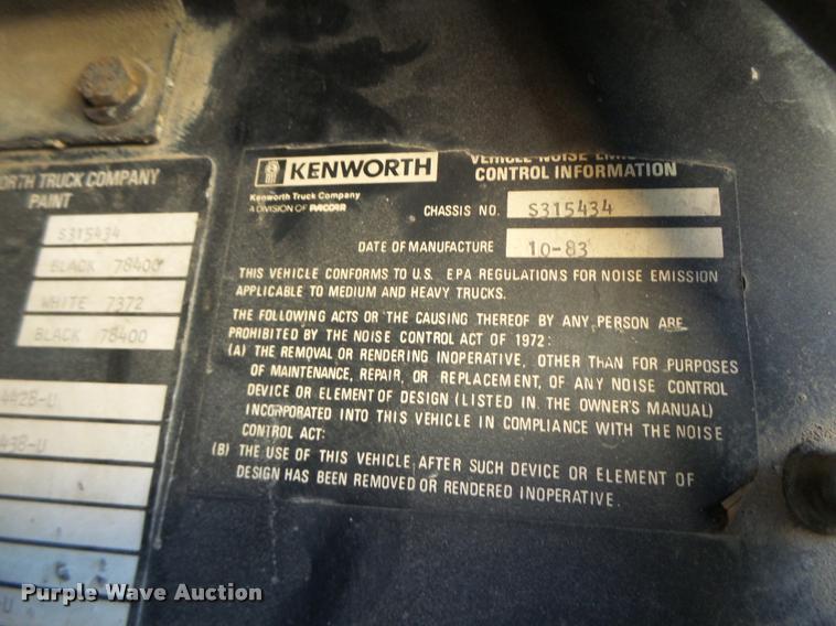 image for item K5581 1984 Kenworth dump truck