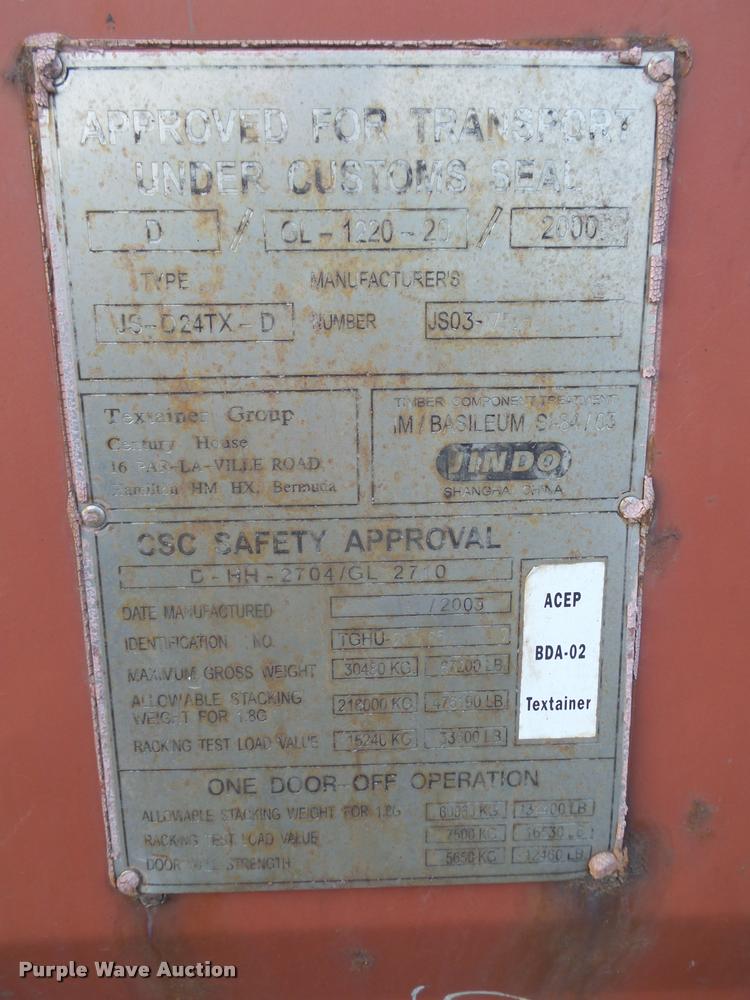 image for item L4227 2003 Tex storage container