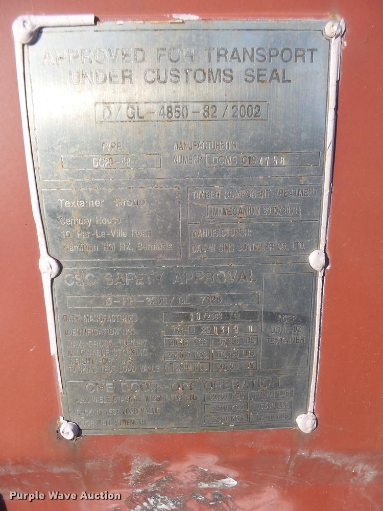 image for item L4228 2003 Tex storage container