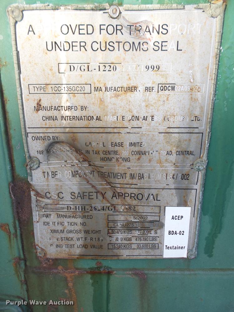 image for item L4229 2002 Capital storage container