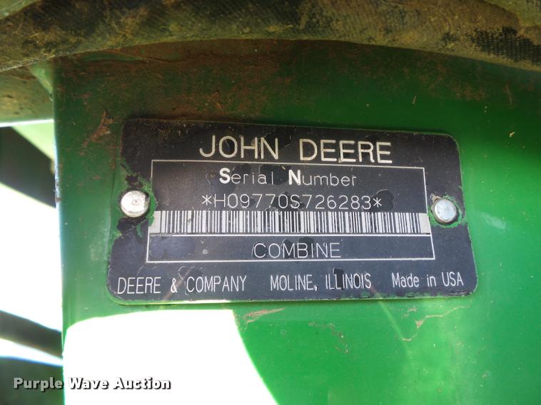 image for item BZ9247 2008 John Deere 9770 STS combine
