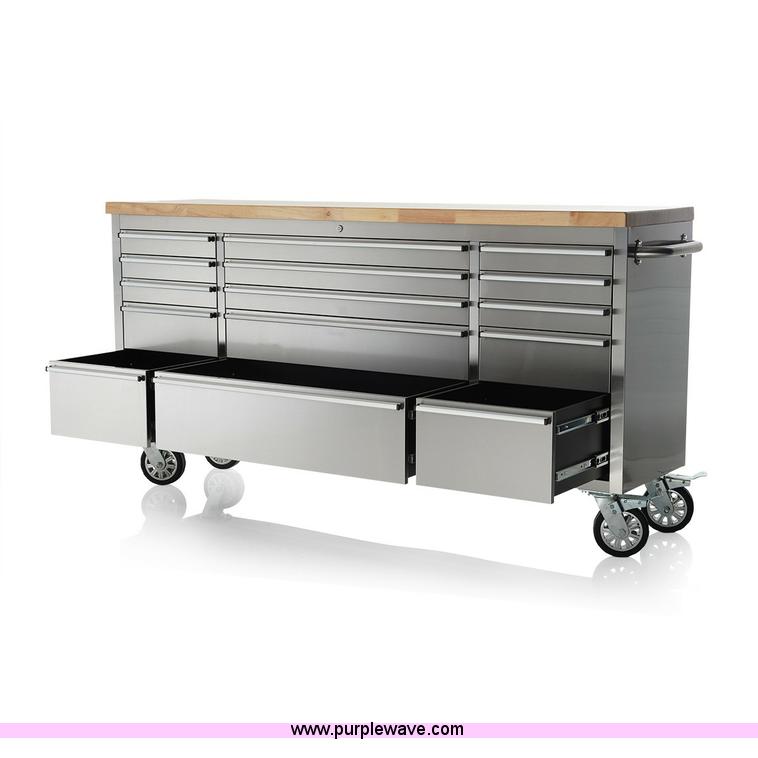 image for item F1902 15 drawer stainless steel work station with tools