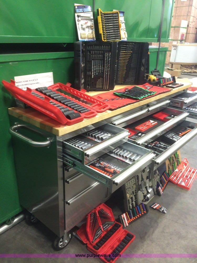 image for item F1902 15 drawer stainless steel work station with tools