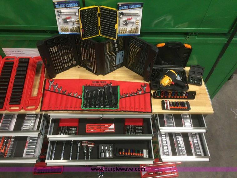 image for item F1902 15 drawer stainless steel work station with tools