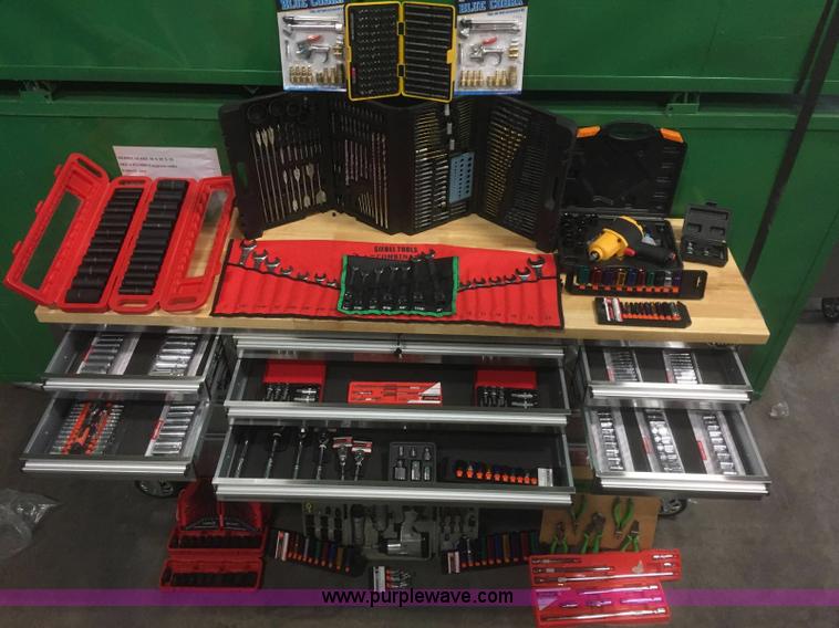 image for item F1902 15 drawer stainless steel work station with tools