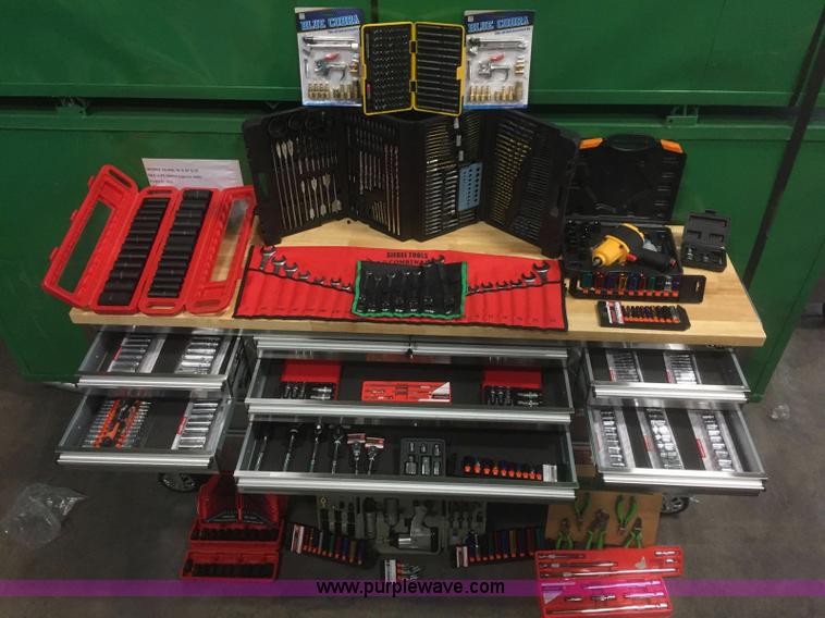 image for item F1902 15 drawer stainless steel work station with tools