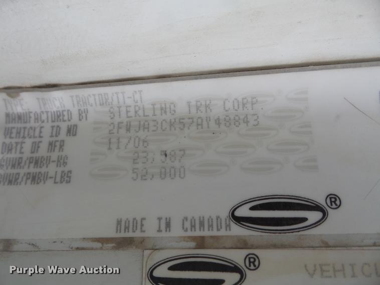 image for item DB2857 2007 Sterling A9500 semi truck