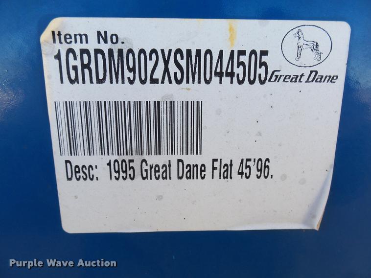 image for item J5453 1995 Great Dane flatbed trailer