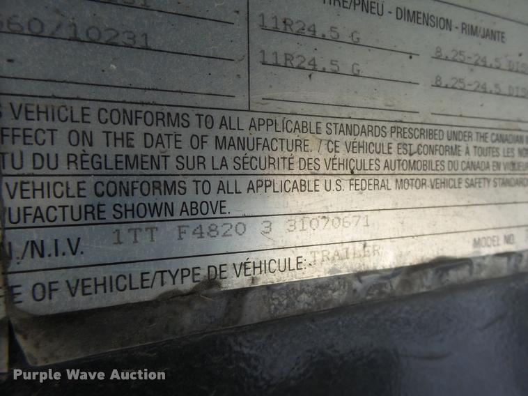 image for item K5506 2003 Transcraft TL-2000-W flatbed trailer