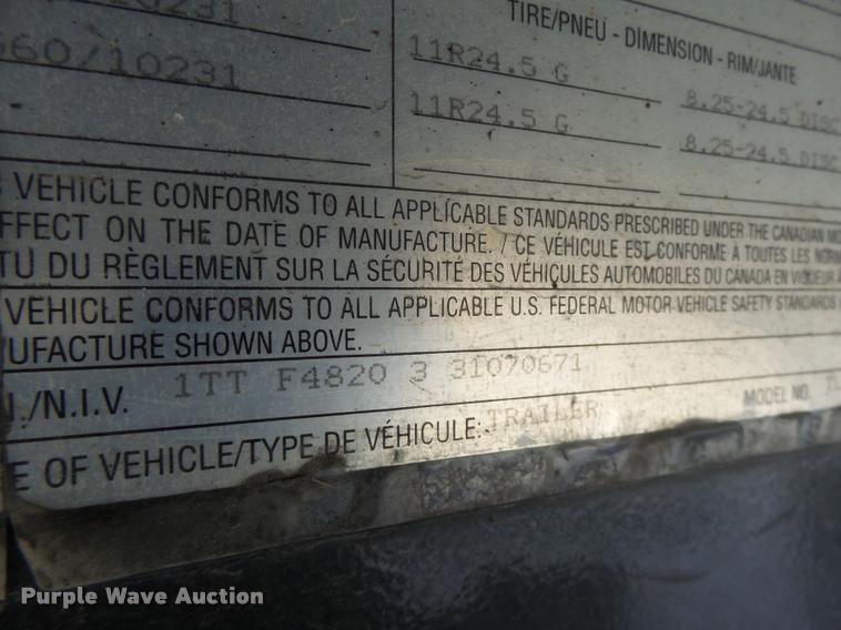 image for item K5506 2003 Transcraft TL-2000-W flatbed trailer