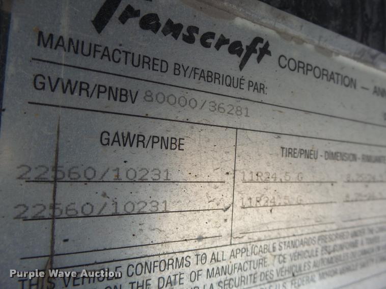 image for item K5506 2003 Transcraft TL-2000-W flatbed trailer