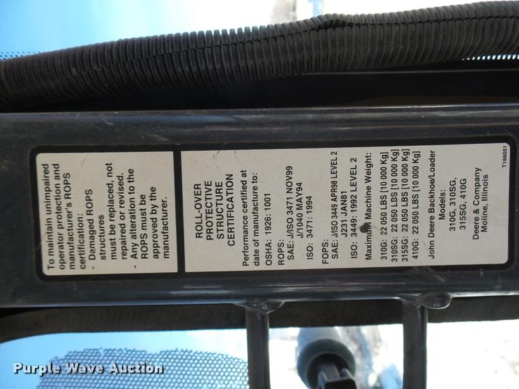 image for item DA5213 2001 John Deere 310G backhoe