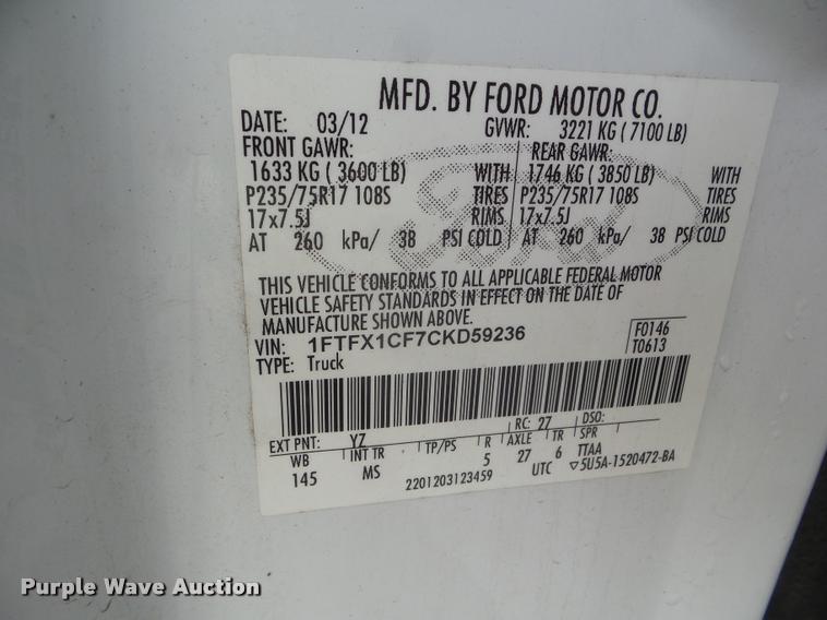 image for item DA5239 2012 Ford F150 SuperCab pickup truck