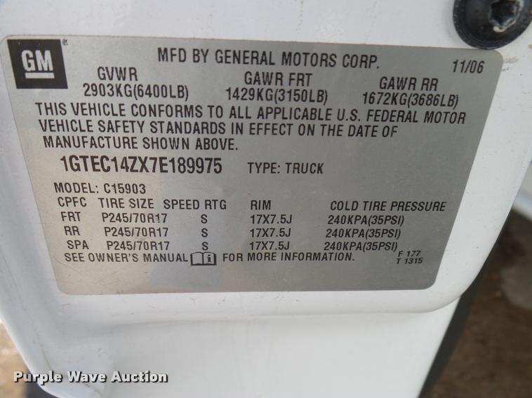 image for item DB5406 2007 GMC Sierra Classic 1500 pickup truck