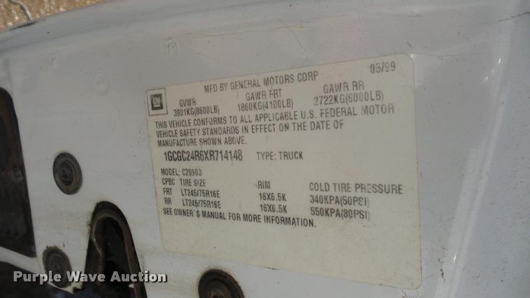 image for item DB5409 1999 Chevrolet 2500 pickup truck