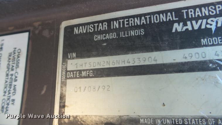 image for item DB5411 1992 International 4900 dump truck