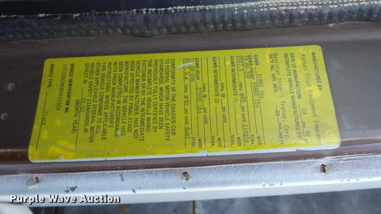 image for item DB5411 1992 International 4900 dump truck