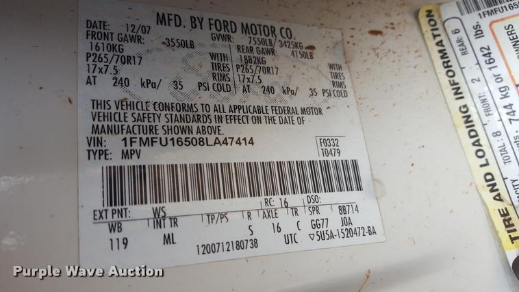 image for item L1731 2008 Ford Expedition SUV