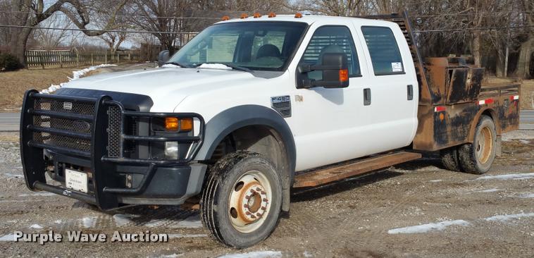 image for item DA5829 2008 Ford F450 Super Duty Crew Cab flatbed truck