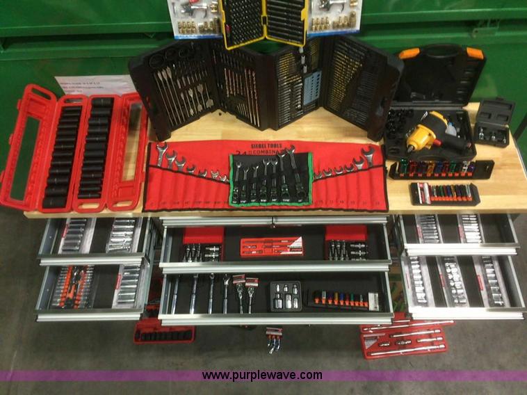 image for item F1045 15 drawer stainless steel work station with tools