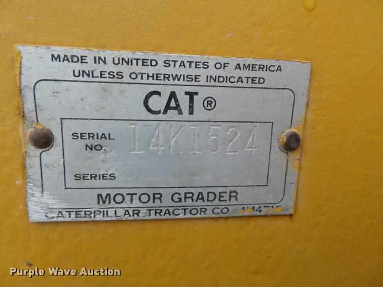 image for item K3407 1970 Caterpillar 120 rigid frame motor grader