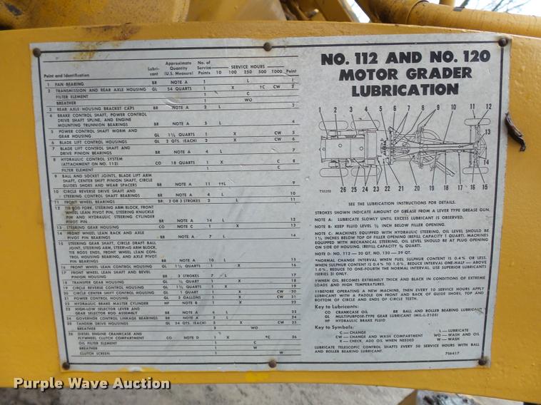image for item K3407 1970 Caterpillar 120 rigid frame motor grader