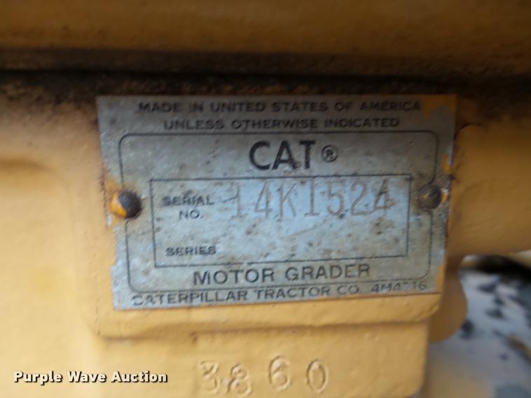 image for item K3407 1970 Caterpillar 120 rigid frame motor grader