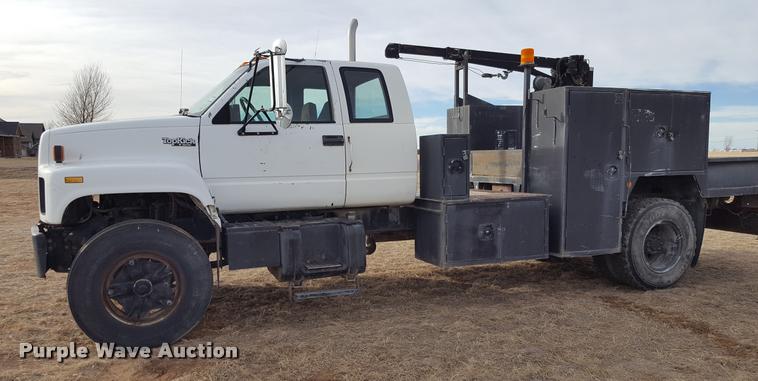 image for item L1723 1994 GMC TopKick service truck with crane