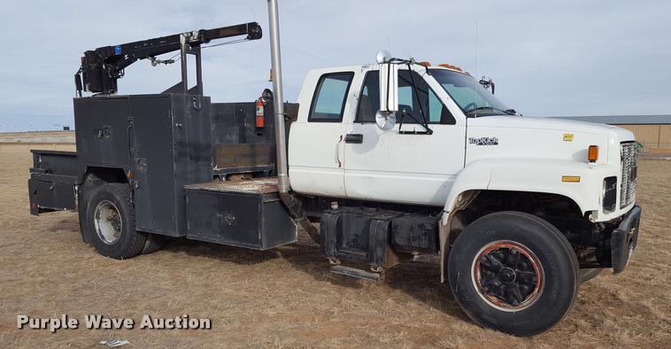 image for item L1723 1994 GMC TopKick service truck with crane