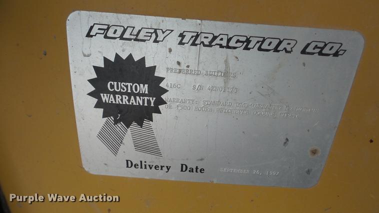 image for item L3287 1997 Caterpillar 416C backhoe