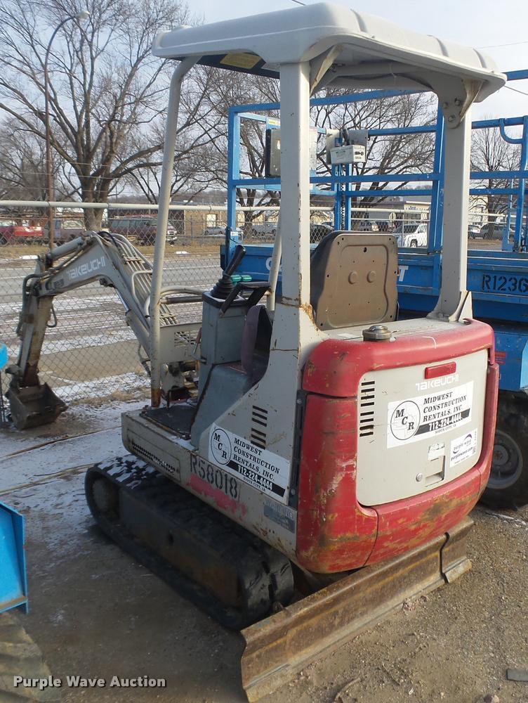 image for item L4248 1999 Takeuchi TB015 compact excavator