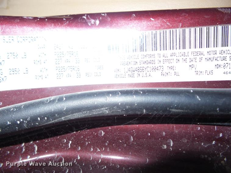 image for item AG9095 2000 Jeep Grand Cherokee SUV