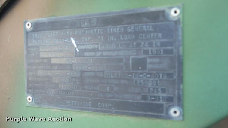 image for item BU9303 1981 Pettibone MC6000-RTL forklift