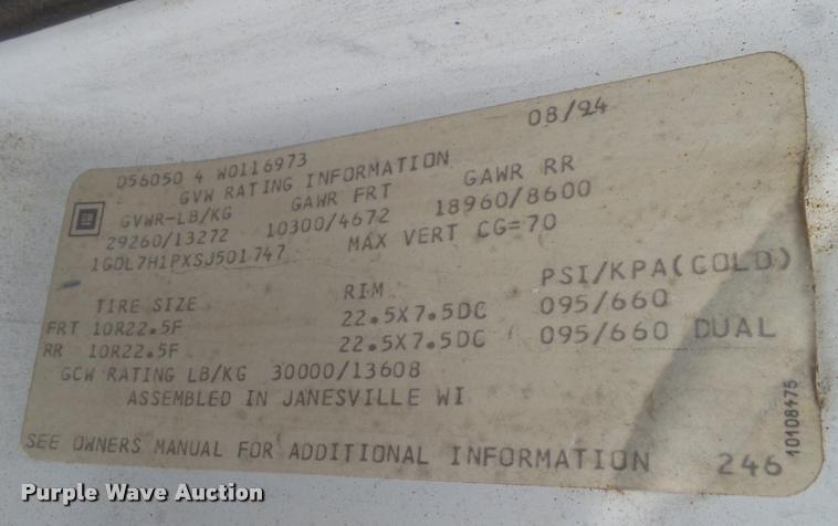 image for item BZ9978 1995 GMC TopKick dump truck