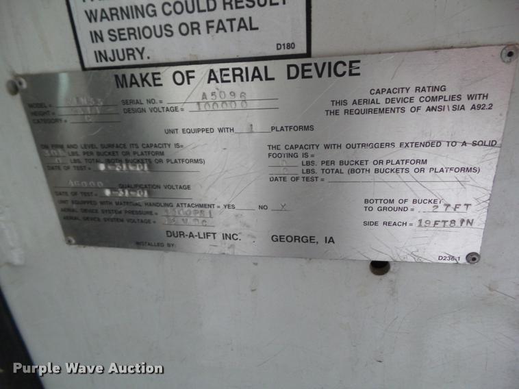 image for item BZ9981 2001 Ford Econoline E350 Super Duty bucket truck