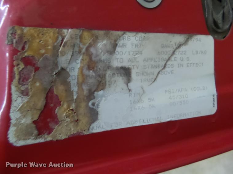 image for item CB9757 1994 Chevrolet 2500 pickup truck