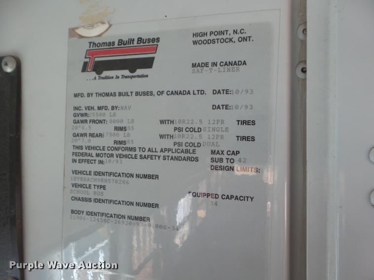 image for item DA5244 1994 International 3800 school bus