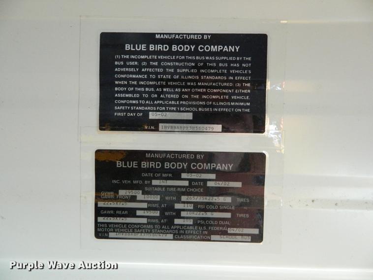 image for item DA9661 2003 International 3800 school bus